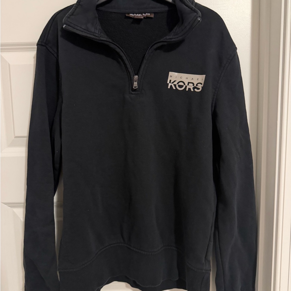 Michael Kors Men's Black Zip-Up Sweater